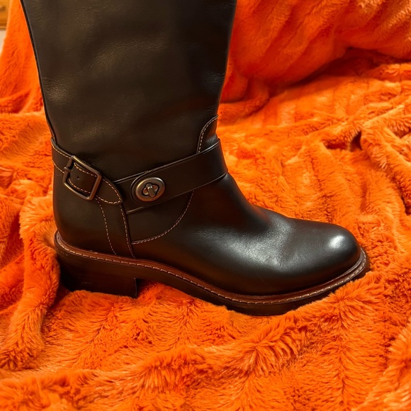 Coach Leather Sutton Boots Black size 8 - Picture 4 of 7